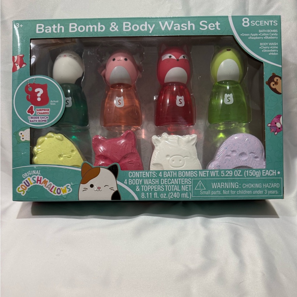 Squishmallows Bath Bombs And Body Wash 8 Piece Set New In Box
